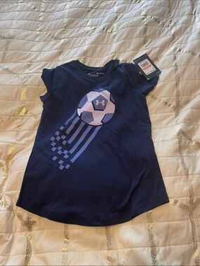 Under Armour Navy Blue Girls Soccer Graphic Tee